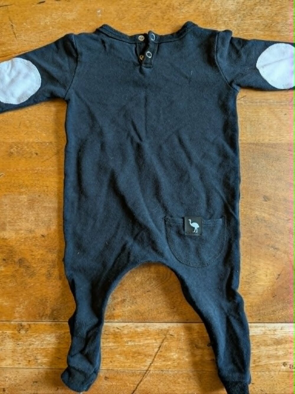 Os & Oakes Black Bamboo Onesie, 3-6 months